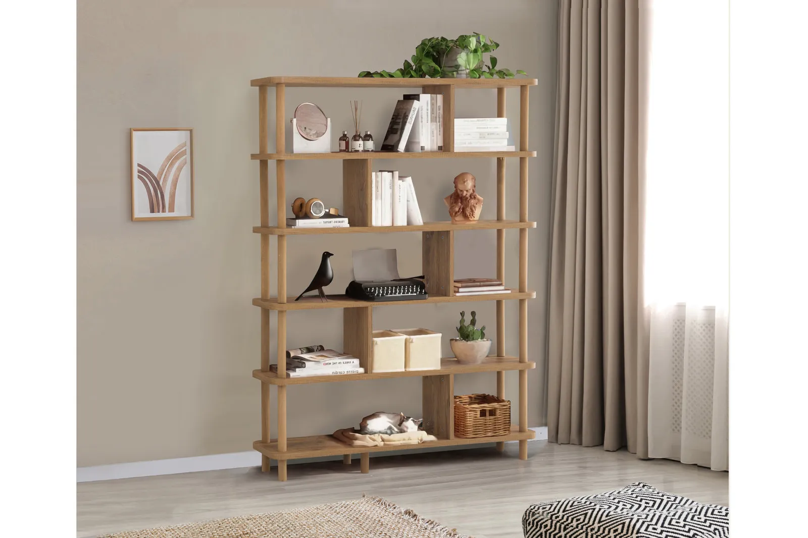 LUNA META KİTAPLIK 120X28 NATURAL