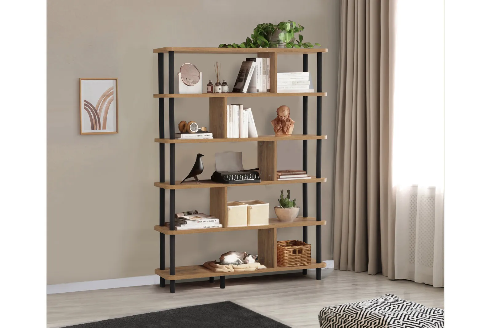 LUNA META KİTAPLIK 120X28 SİYAH