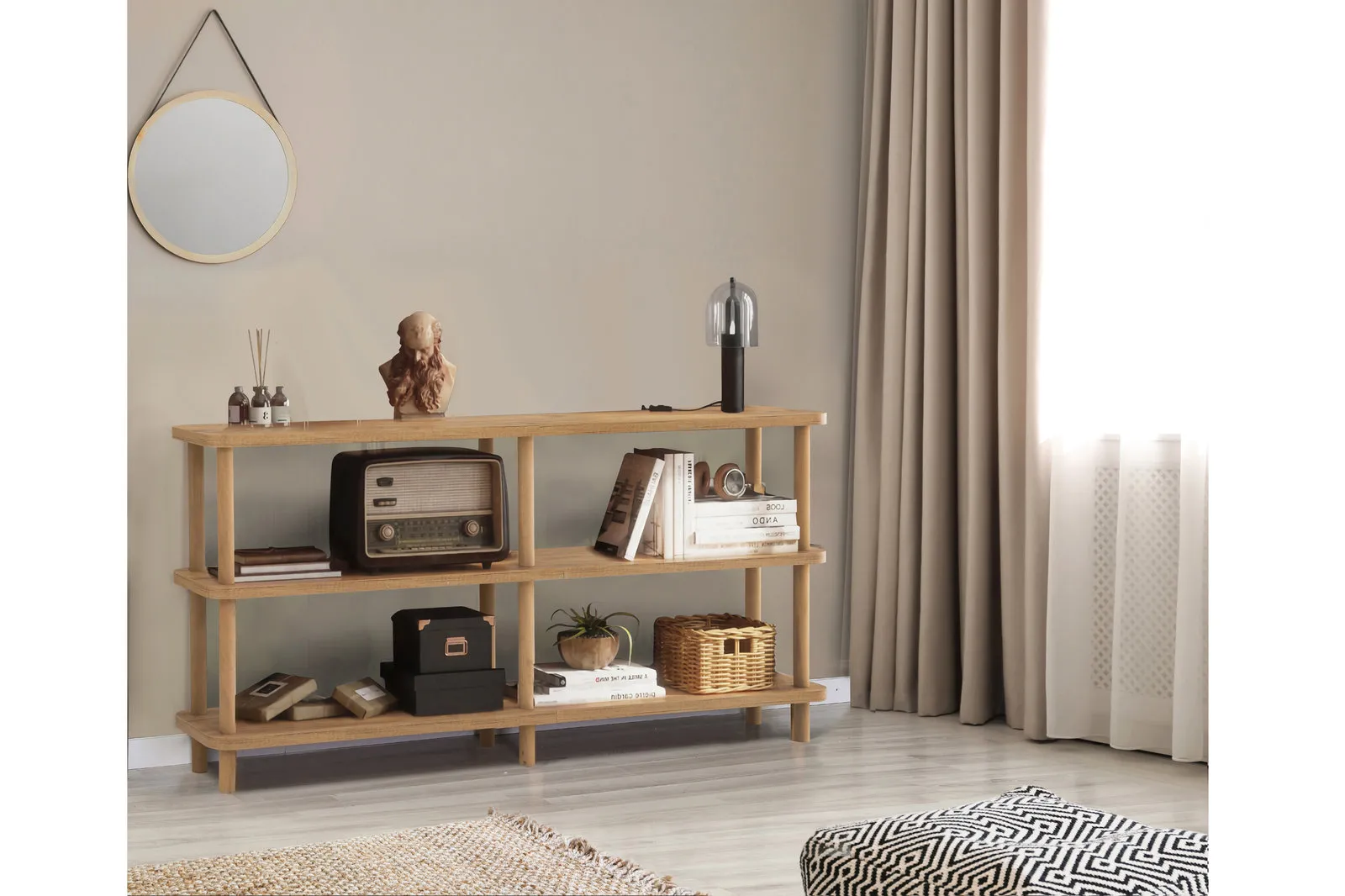 LUNA RACA KİTAPLIK 150X35 NATURAL