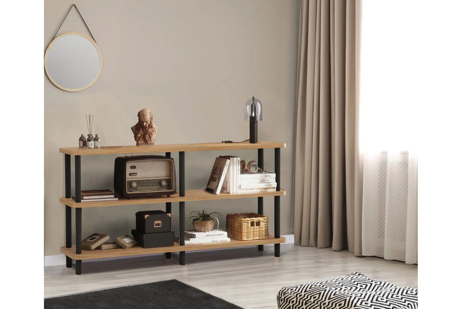 LUNA RACA KİTAPLIK 150X35 SİYAH