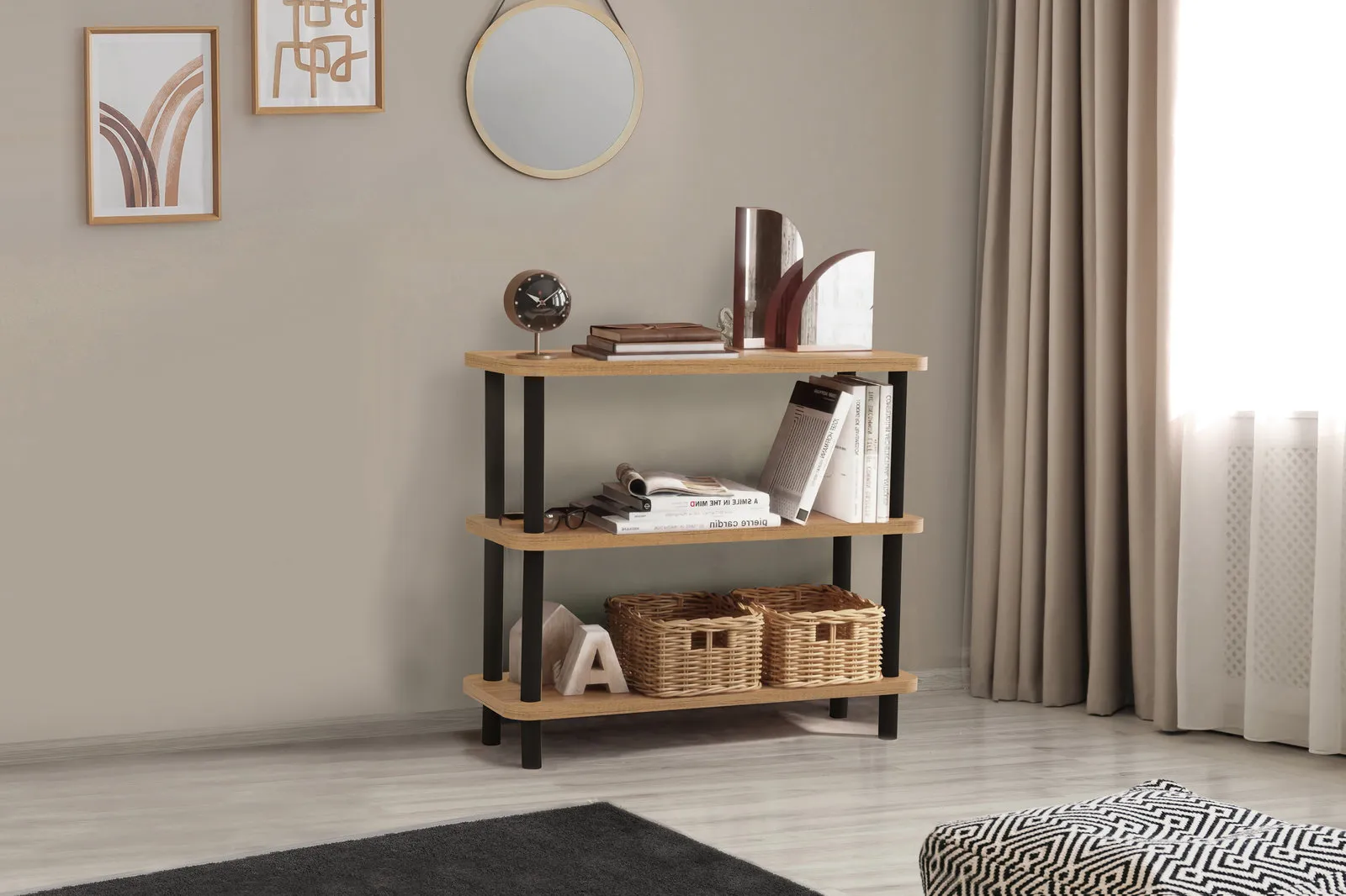 LUNA STEP KISA KİTAPLIK 80X28 SİYAH