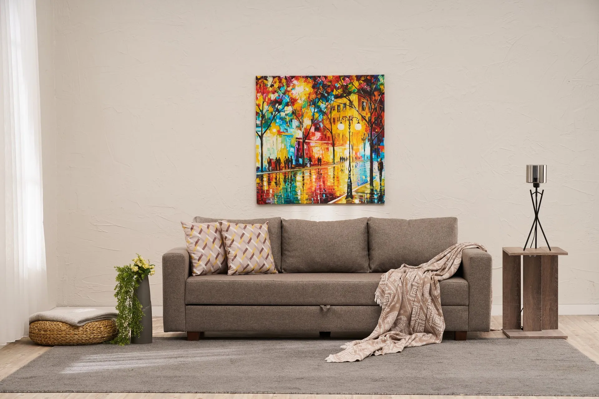 Aly Serisi Yataklı Sandıklı Üçlü Koltuk Kahve Arzilla