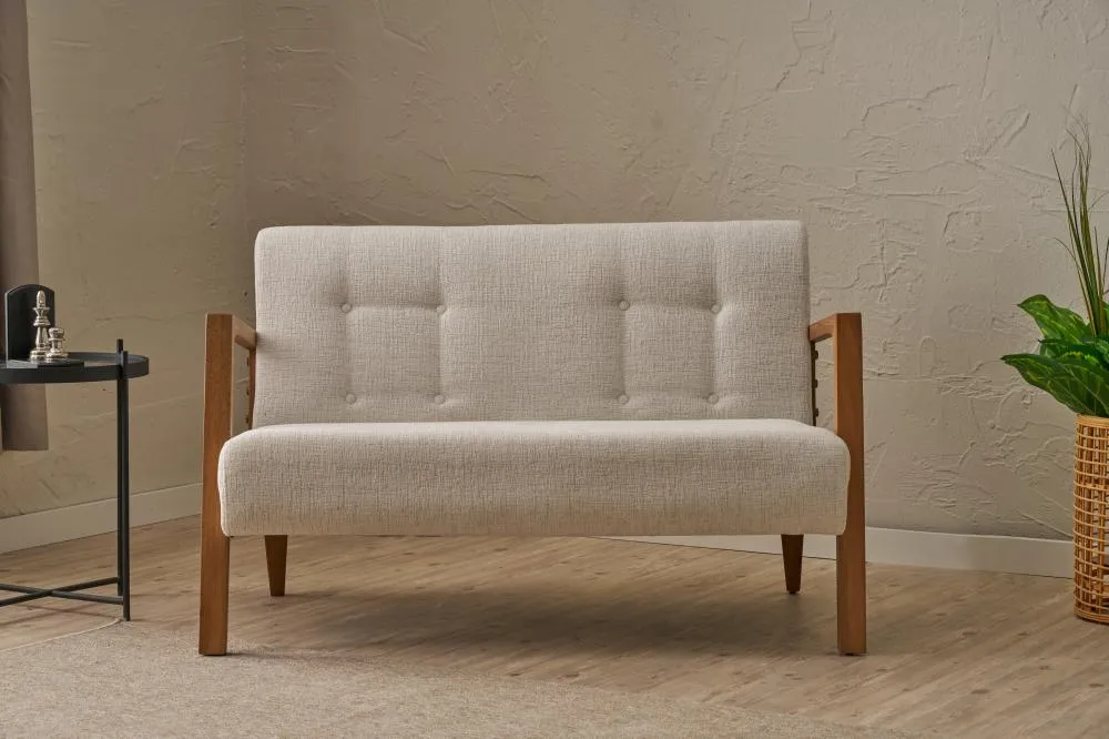 Kemer İkili Koltuk Krem